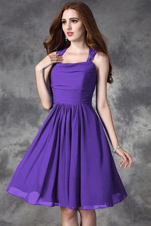 Ärmelloses Normale Taille Chiffon Reißverschluss Brautjungfernkleid mit Spaghettiträger - Bild 25