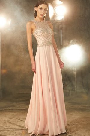 Prinzessin Ärmelloses Normale Taille Abendkleid mit Schaufel Ausschnitt aus Chiffon - Bild 1