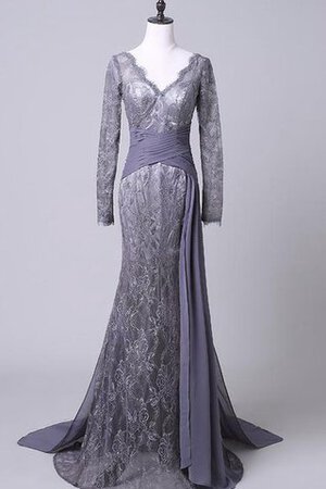 Robe mère de mariée festonné ceinture v encolure de tour de ceinture empire avec zip - Photo 1
