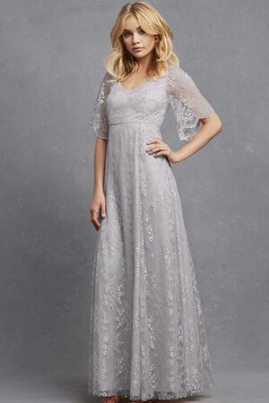 Robe demoiselle d'honneur romantique ligne a avec décoration dentelle manche nulle de col en v - Photo 9