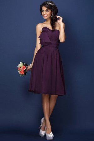 Drapiertes Natürliche Taile Plissiertes Brautjungfernkleid aus Chiffon ohne Ärmeln - Bild 13