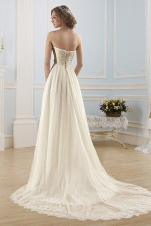 Abito da sposa medievale stupefacente alta vita a-line senza strap in raso - Foto 2