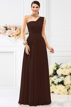 Ärmelloses Empire Taille Prinzessin Ein Träger Brautjungfernkleid aus Chiffon - Bild 7