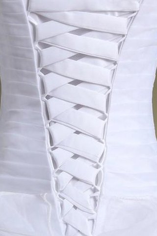 Abito da Sposa in Raso in Pizzo A Terra con Perline Cerniera in Organza - Foto 2