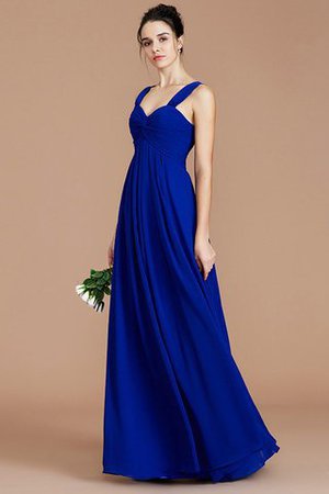 Robe demoiselle d'honneur naturel en chiffon de col en cœur jusqu'au sol d'empire - Photo 3