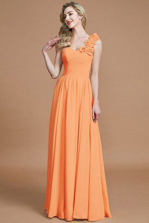 Abito da Damigella Monospalla Senza Maniche in Chiffon A-Line Principessa - Foto 25