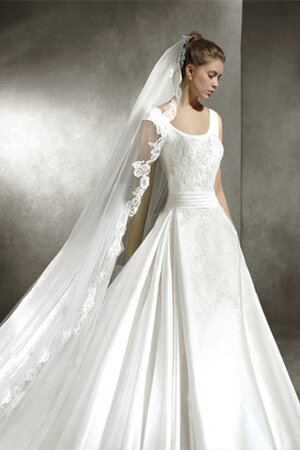Vestido de Novia de Atractivo de Largo de Natural de Cola Corte - Foto 3