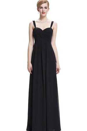 Chiffon A-Line bodenlanges Brautjungfernkleid mit V-Ausschnitt mit Rüschen - Bild 1