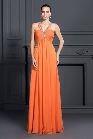 Chiffon Glamouröses Bodenlanges Anständiges Abendkleid mit Natürlicher Taille - Bild 1