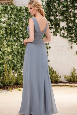 Robe demoiselle d'honneur plissage facile en chiffon ruché manche nulle - Photo 2