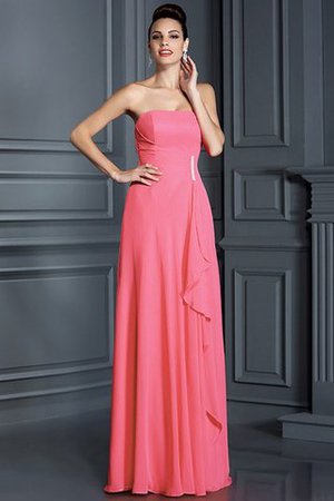 Robe demoiselle d'honneur manche nulle a-ligne en chiffon avec zip de princesse - Photo 28