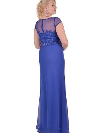 Normale Taille Reißverschluss kurze Ärmeln bodenlanges Ballkleid aus Chiffon mit Applike - Bild 2