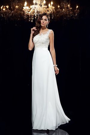 Robe de bal naturel de princesse avec sans manches avec chiffon a-ligne - Photo 3