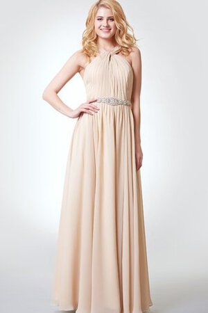 Robe demoiselle d'honneur romantique avec zip a-ligne avec ruban manche nulle - Photo 3