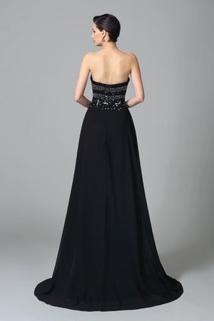 Herz-Ausschnitt Perlenbesetztes Chiffon Ärmelloses Anständiges Ballkleid - Bild 2
