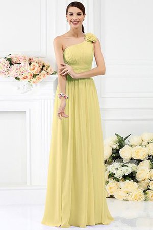 Reißverschluss Chiffon Sittsames Brautjungfernkleid ohne Ärmeln mit Blume - Bild 8