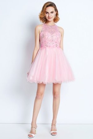 Normale Taille Ärmelloses Prinzessin Mini Cocktailkleid mit Rüschen - Bild 4