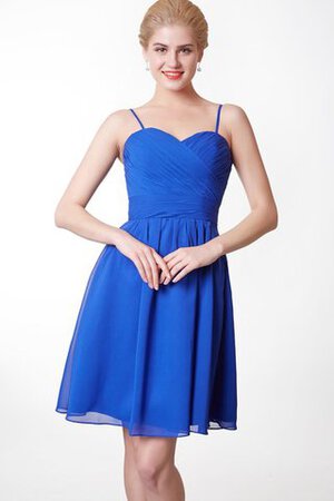 A-Line plissiertes Ärmelloses Reißverschluss glamouröses mini Brautjungfernkleid - Bild 4