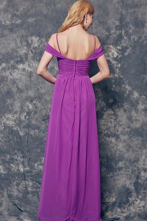 V-Ausschnitt Ärmelloses bodenlanges langes prächtiges Brautjungfernkleid aus Chiffon - Bild 4