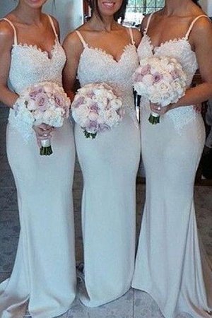 Robe demoiselle d'honneur en satin manche nulle de traîne courte en forme - Photo 1