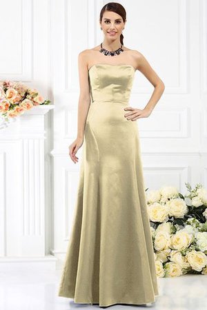Robe demoiselle d'honneur longue de fourreau de bustier avec zip en satin - Photo 6