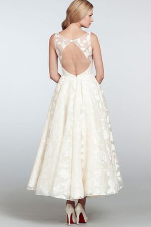 Abito da Sposa Sotto Ginocchio A-Line Elegante Barchetta in Organza Formale E Informale - Foto 2