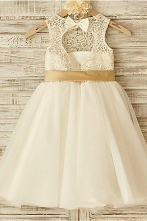 Robe de cortège enfant naturel de princesse a-ligne jusqu'au sol avec sans manches - Photo 3