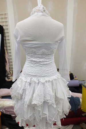 Abito da Sposa con Increspature Cuore Con Giacca Formale E Informale in pizzo A-Line - Foto 4