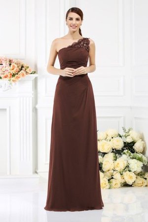 Robe demoiselle d'honneur longue en satin collant d'épaule asymétrique avec zip - Photo 6