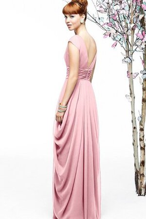 Vestido de Dama de Honor en Gasa de Escote en V de Manga tapada de Largo - Foto 4