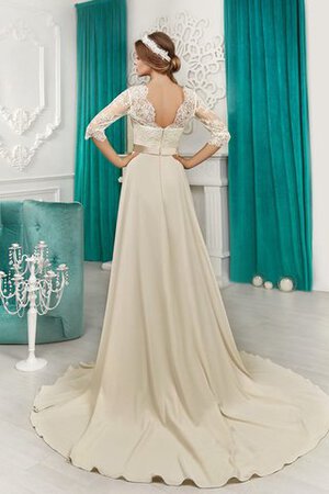 Abito da Sposa in Pizzo con Perline A Terra Tubino Cerniera in Raso - Foto 4