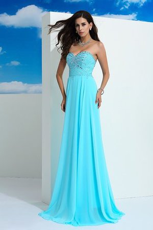 Chiffon Herz-Ausschnitt A-Linie Bodenlanges Abendkleid mit Perlen - Bild 5