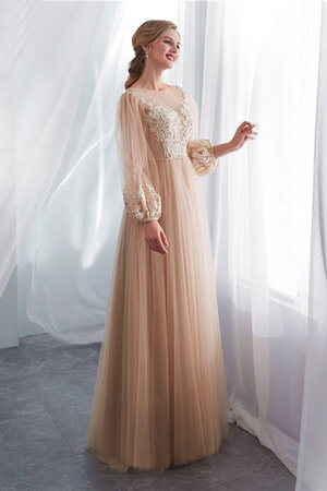 Abito da sposa a terra con ricamo formale e informale delicato retro barchetta - Foto 4