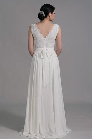 Robe de mariée luxueux avec chiffon a-ligne avec sans manches fermeutre eclair - Photo 3