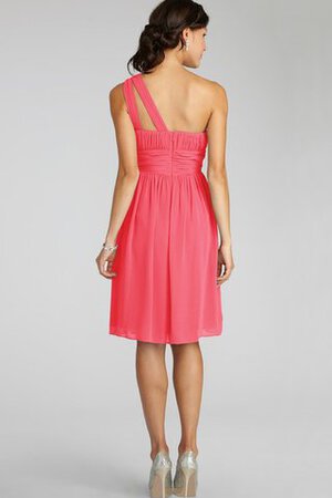 Ein Schulter trägerloser Ausschnitt Chiffon A-Line mini Brautjungfernkleid - Bild 6