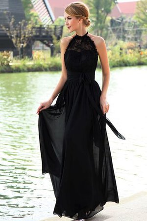 Plissiertes Chiffon Reißverschluss sexy Abendkleid mit Bordüre mit offenen Rücken - Bild 1