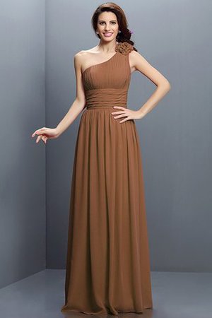 Prinzessin One Schulter Reißverschluss Bodenlanges Sittsames Brautjungfernkleid - Bild 4