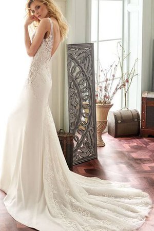 Robe de mariée plissé longue romantique v encolure brodé - Photo 4