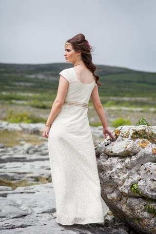 Vestido de Novia de Corte-A de Abalorio de Manga corta de Encaje Adorno de Escote en V - Foto 2