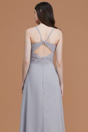 Spaghetti Träger Normale Taille Gerüschtes Ärmellos Bodenlanges Brautjungfernkleid - Bild 7
