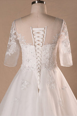 Aufregend Kirche Extravagantes Brautkleid mit Rücken Schnürung mit Bordüre - Bild 5