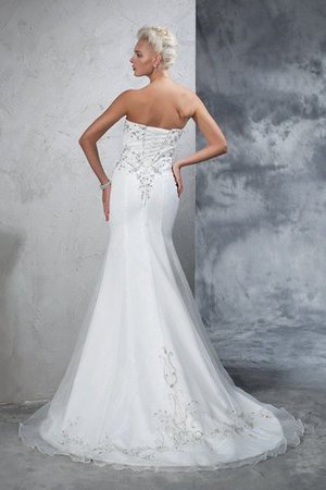Herz-Ausschnitt Normale Taille Anständiges Extravagantes Brautkleid aus Satin - Bild 2
