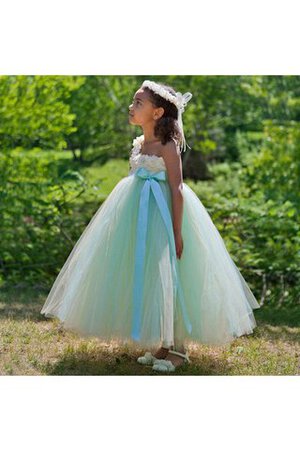 Robe de cortège enfant avec ruban arrivée au cheville de lotus textile en tulle avec nœud - Photo 3