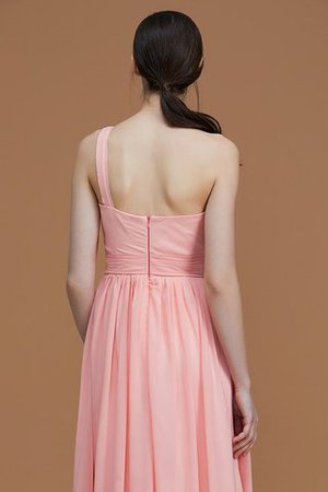 Ärmelloses Chiffon A Linie Gerüschtes Ein Schulterfreies Brautjungfernkleid - Bild 7