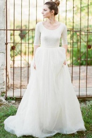 Reißverschluss plissiertes Tüll modisches extravagantes Brautkleid mit Rüschen - Bild 1
