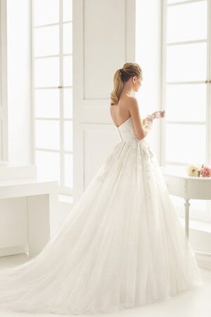 Halle Modern langes romantisches Brautkleid mit Reißverschluss mit Blume - Bild 2