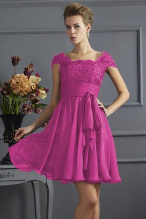 A-Linie Normale Taille Prinzessin Chiffon Brautjungfernkleid mit Bordüre - Bild 11
