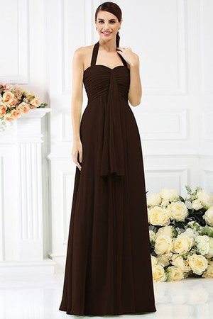 Robe demoiselle d'honneur plissage longue avec sans manches de dos nu en chiffon - Photo 7