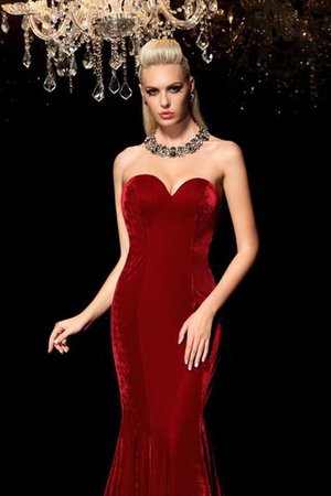 Robe de soirée longue naturel de velours de traîne courte avec sans manches - Photo 5