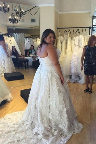 Robe de mariée plissé impressioé avec perle a-ligne avec zip - Photo 2